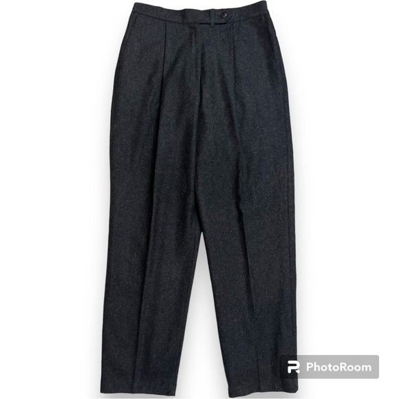 Vtg Wool blend Trouser Pants Pleated Wide Taper Leg Women’s Sz 14 High Waist - Picture 2 of 15
